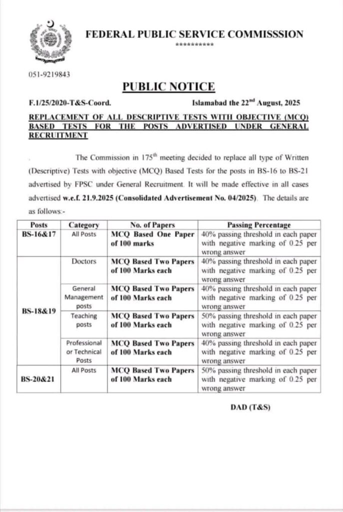 FPSC Test Changes 2025 FPSC Test Changes 2025