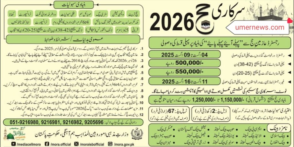 Hajj 2026 Pakistan Government Scheme Hajj 2026 Pakistan Government Scheme